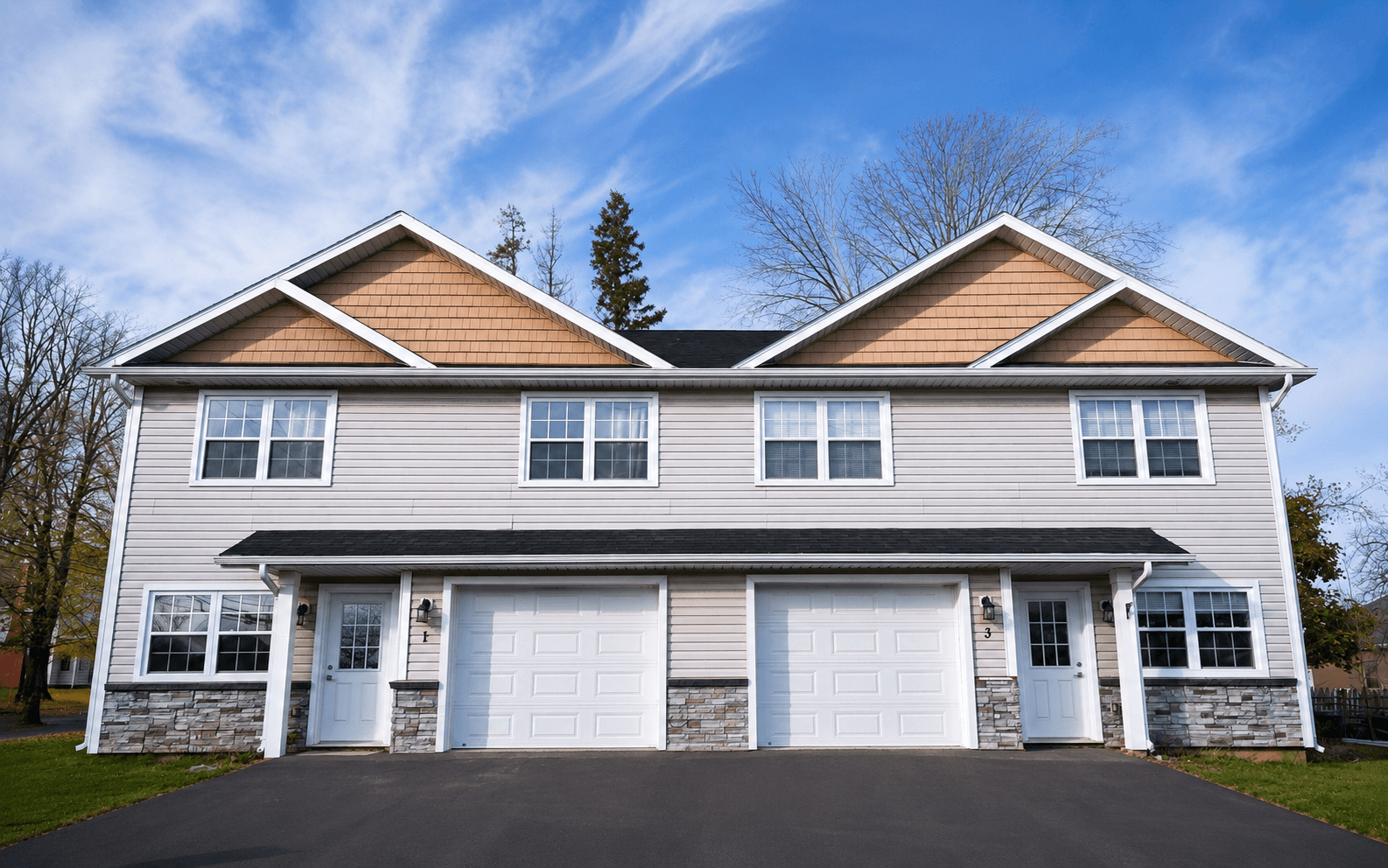 Front view of the multi-unit residence at 1 & 3 Summer St
