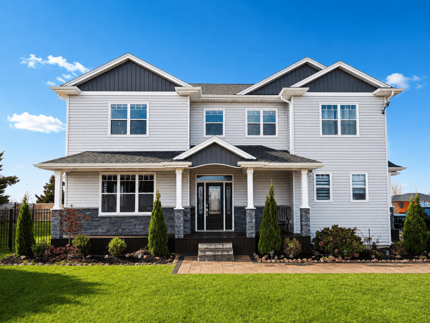 Front view of the two-storey home at 3 Maple Leaf Row