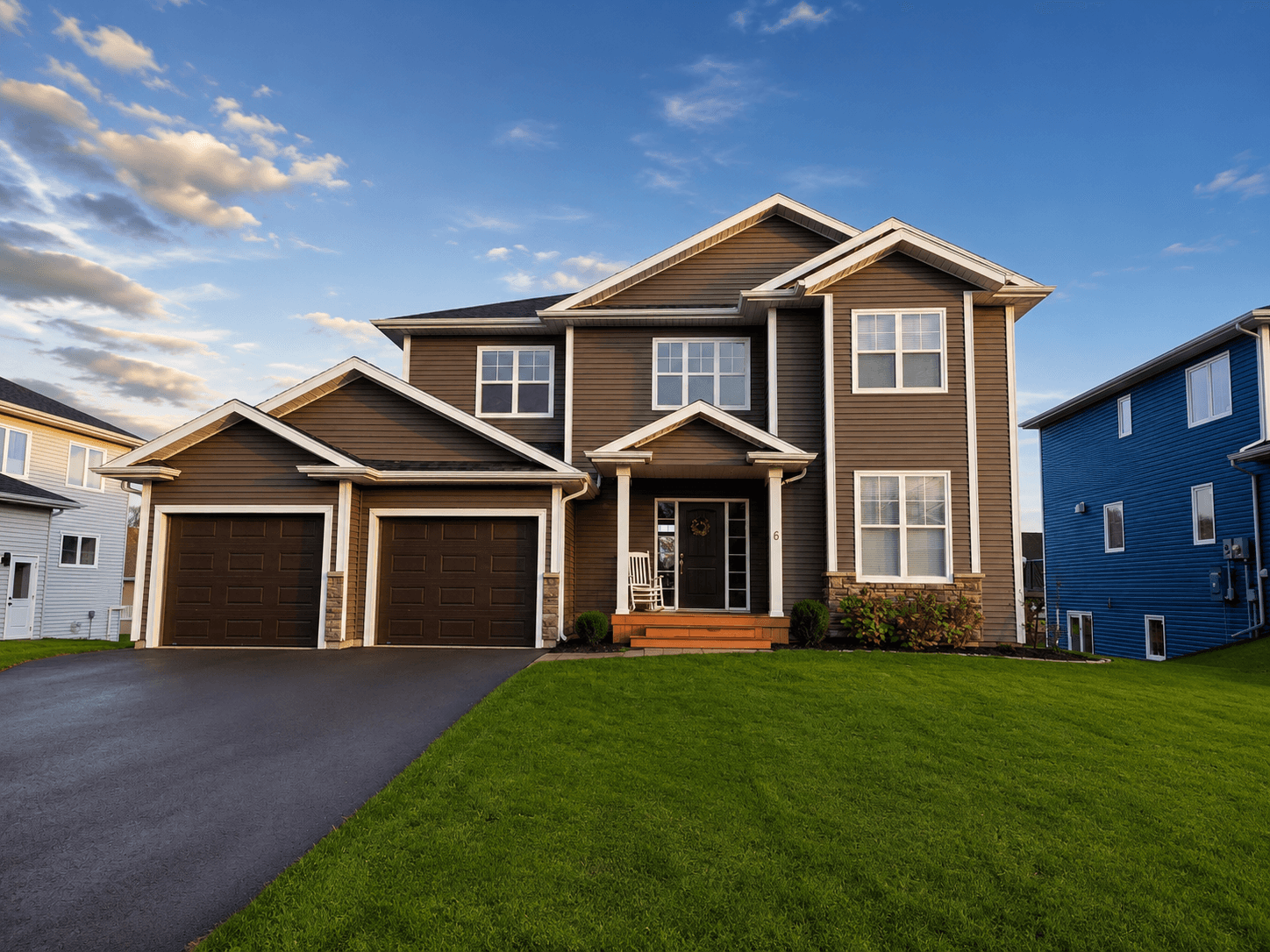 Front view of the two-storey home at 6 Maple Leaf Row